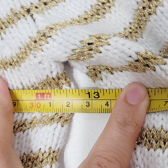 Tommy Hilfiger Kids White Gold Stripe Cotton Blend Button Detail Sweater Sz 4T - Picture 10 of 11